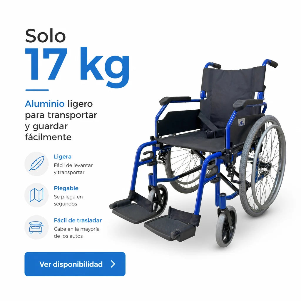 Silla de ruedas aluminio Elefante | Ligera, plegable y económica hasta 110kg