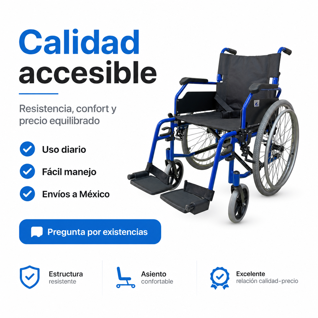 Silla de ruedas aluminio Elefante | Ligera, plegable y económica hasta 110kg