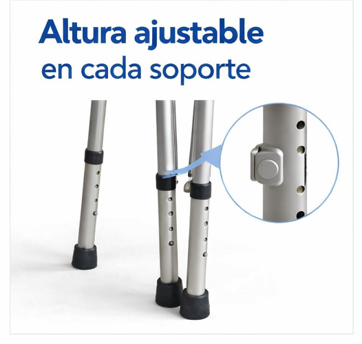 Andadera de Aluminio Económica Plegable Ajustable | Soporta 90kg con Gomas Antiderrapantes