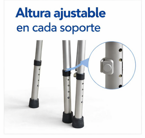 Andadera de Aluminio Económica Plegable Ajustable | Soporta 90kg con Gomas Antiderrapantes
