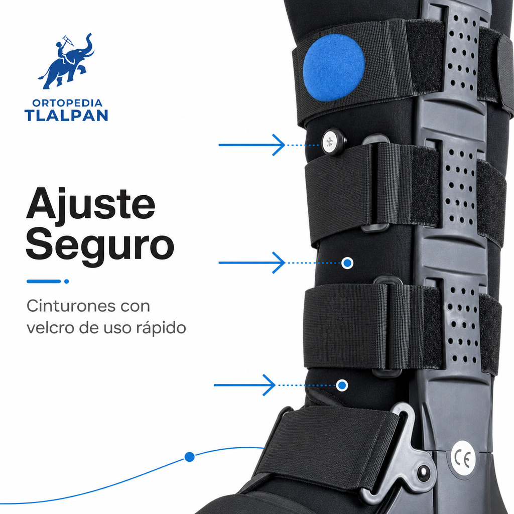 Bota Walker Neumática Larga Ortopédica para Tobillo y Pie con Soporte Ajustable