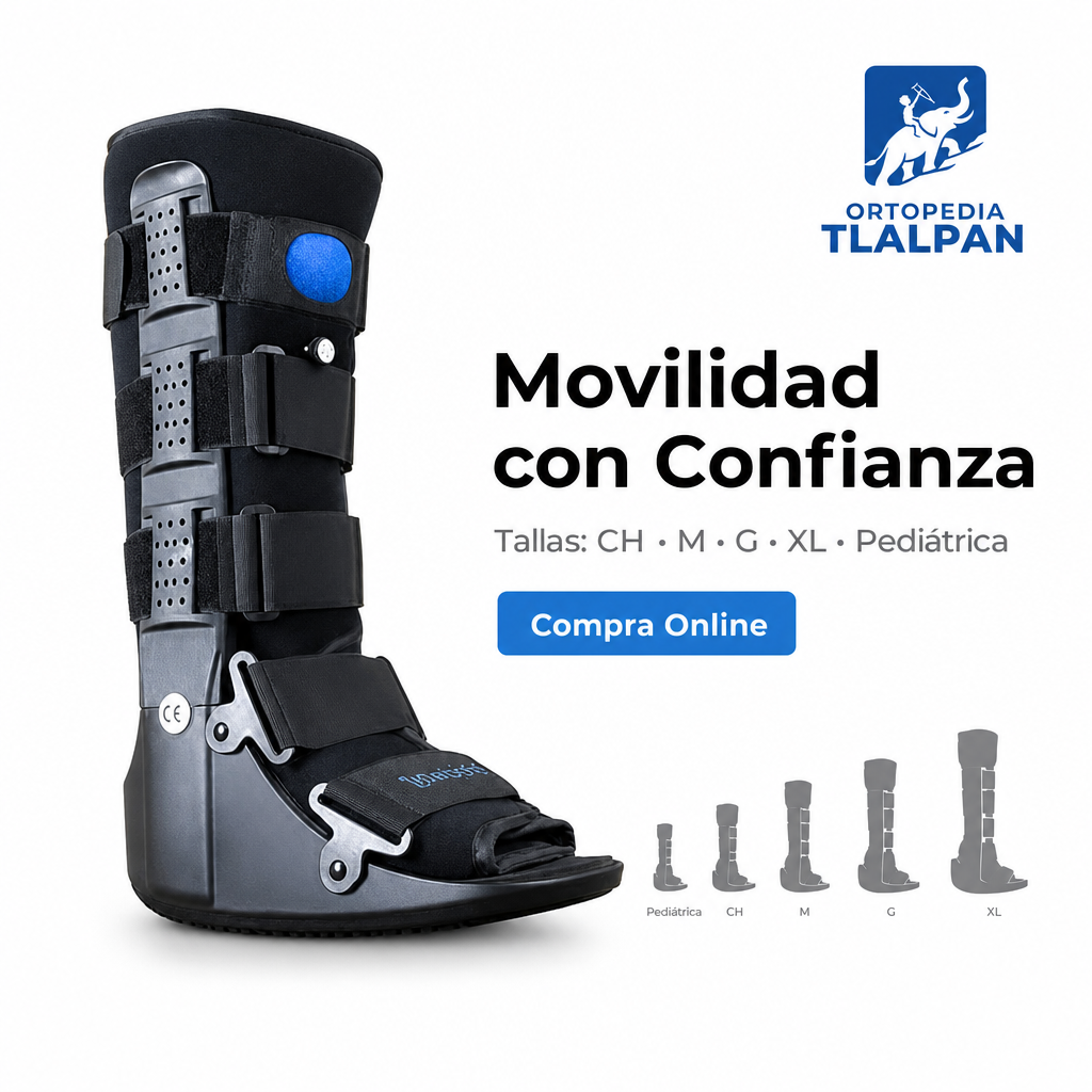 Bota Walker Neumática Larga Ortopédica para Tobillo y Pie con Soporte Ajustable