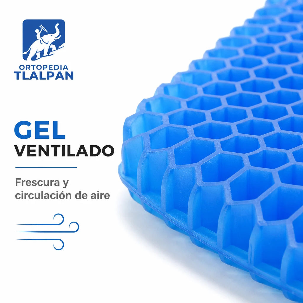 Cojín Ortopédico de Gel Ergonómico para Silla | Soporte para Espalda y Columna