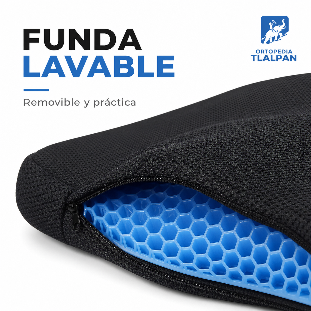 Cojín Ortopédico de Gel Ergonómico para Silla | Soporte para Espalda y Columna