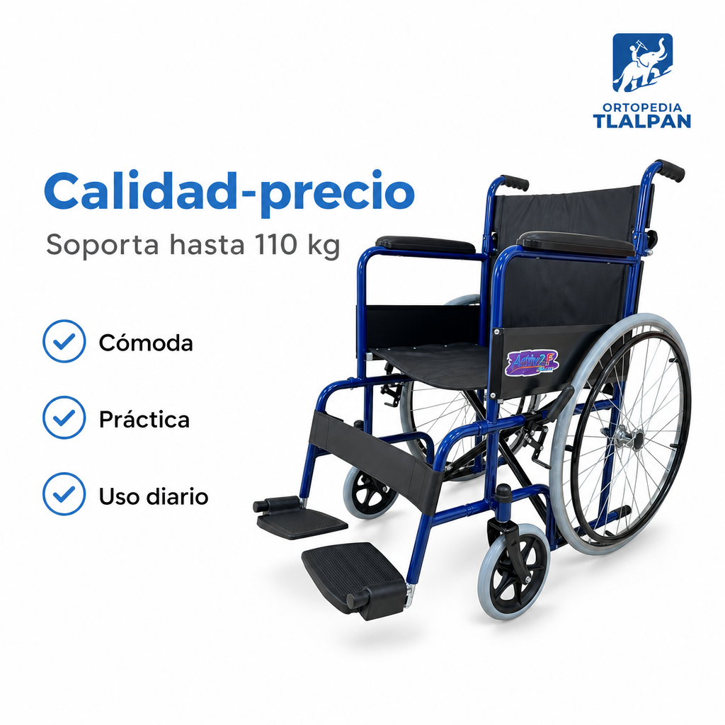 Silla de Ruedas Económica Mobicare | Resistente, Cómoda y Funcional para Uso Diario