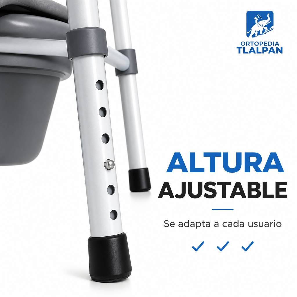 Silla Cómodo Ortopédica Plegable Económica con Altura Ajustable y WC Integrado
