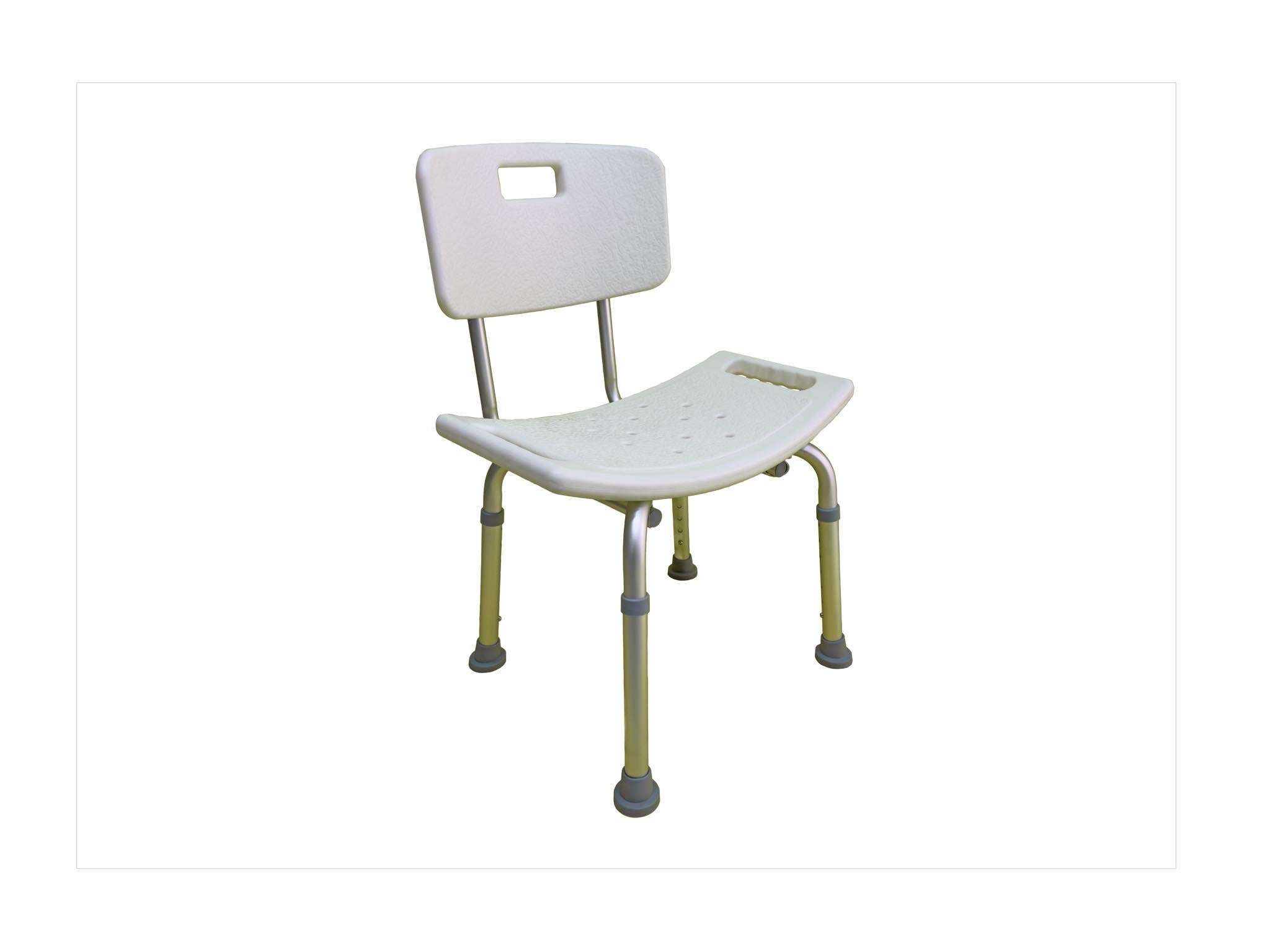 Silla para Ducha con Respaldo de Aluminio Ajustable Ortopédica